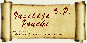 Vasilije Poučki vizit kartica
